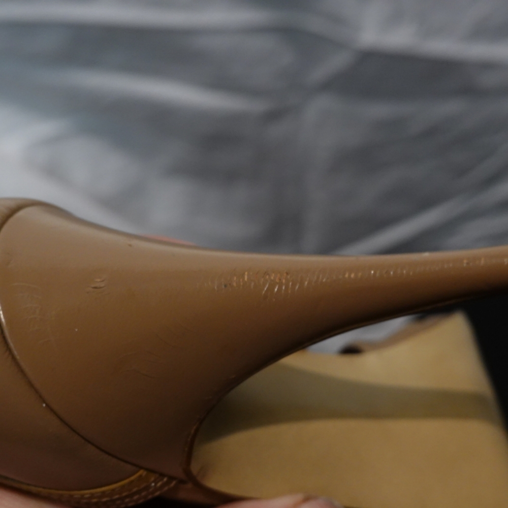 VINTAGE "Made in Italy for Byron's" Glam Multi-hued Brown Heeled Sandals, size 8 - Picture 10 of 11